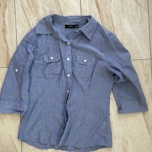 Blue button up shirt